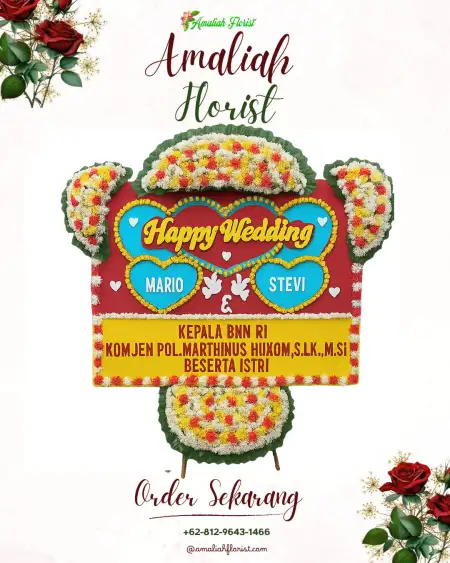 Papan Bunga Pernikahan Obaa